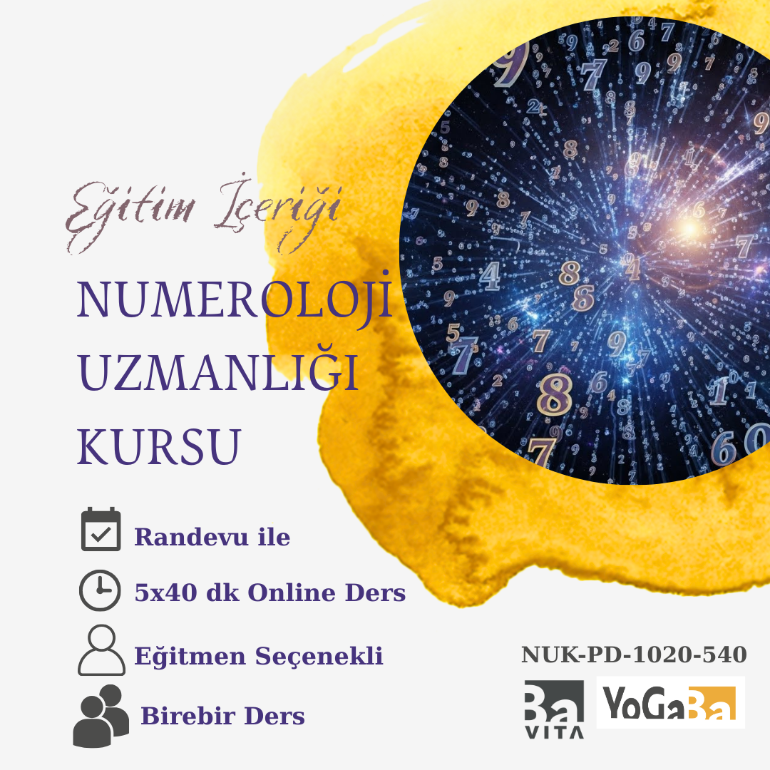 Numeroloji Uzmanlığı Kursu  (Birebir ders) 5x40dk Online Ders