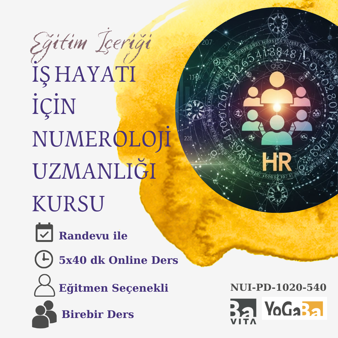 İş Hayatı İçin Numerololi Uzmanlığı Kursu (Birebir ders) 5x40dk Online Ders