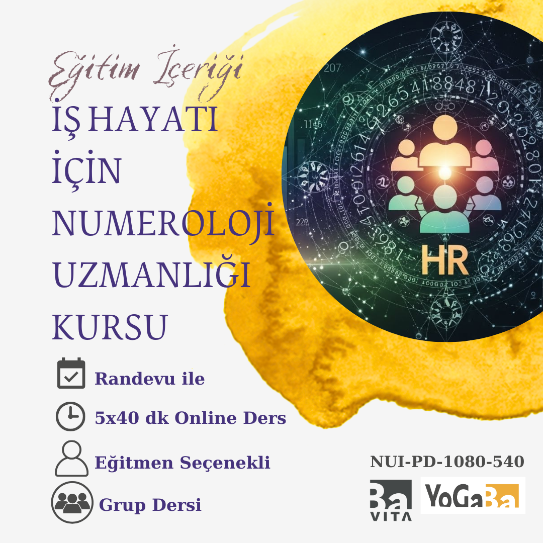 İş Hayatı İçin Numeroloji Uzmanlığı Kursu (Grup ders) 5x40dk Online Ders