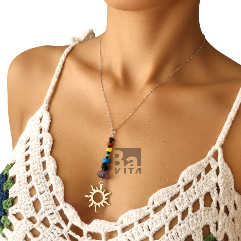 Doğal Taşlı Çakra Kolye