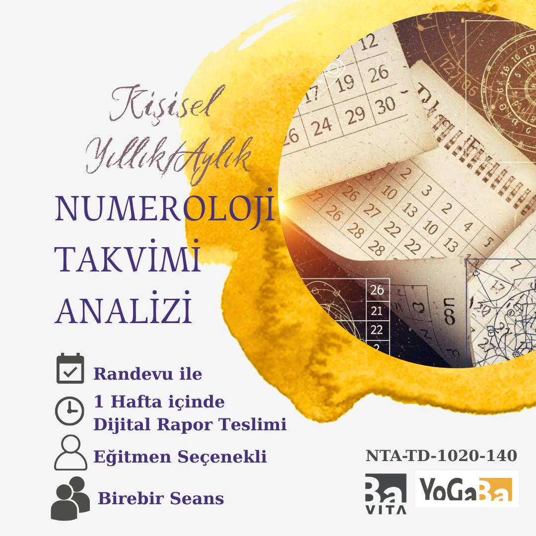Kişisel Yıllık/Aylık Numeroloji Takvimi Analizi Dijital Rapor