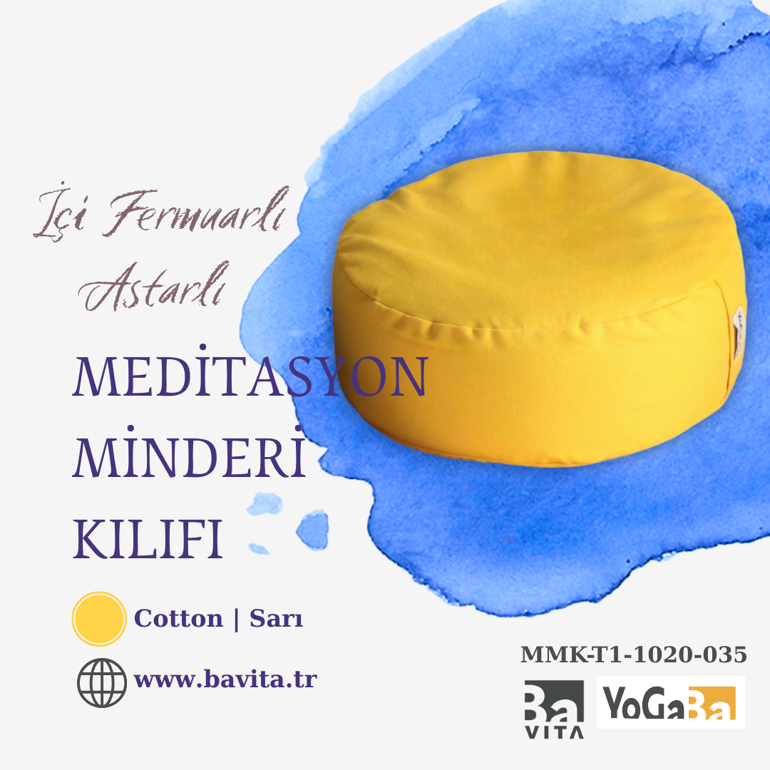 Yoga Meditasyon Minderi Kılıfı-T1 Sarı 35x10cm
