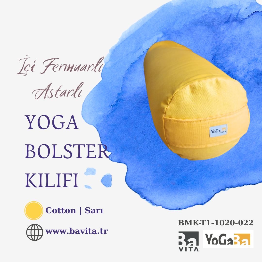Yoga Bolster Minder Kılıfı-T1 Sarı 22x68cm