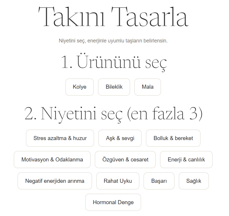 Kendi Seçimim Doğal Taş Takı