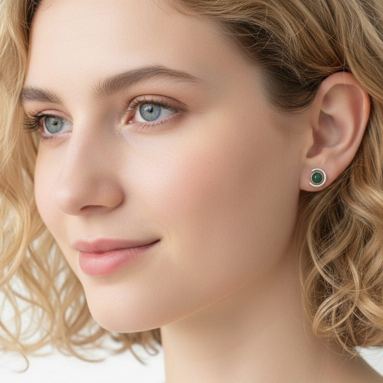 Doğal Taş Yeşim Taşlı Küpe