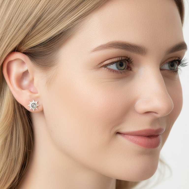 Doğal Taş Florit Taşlı Küpe