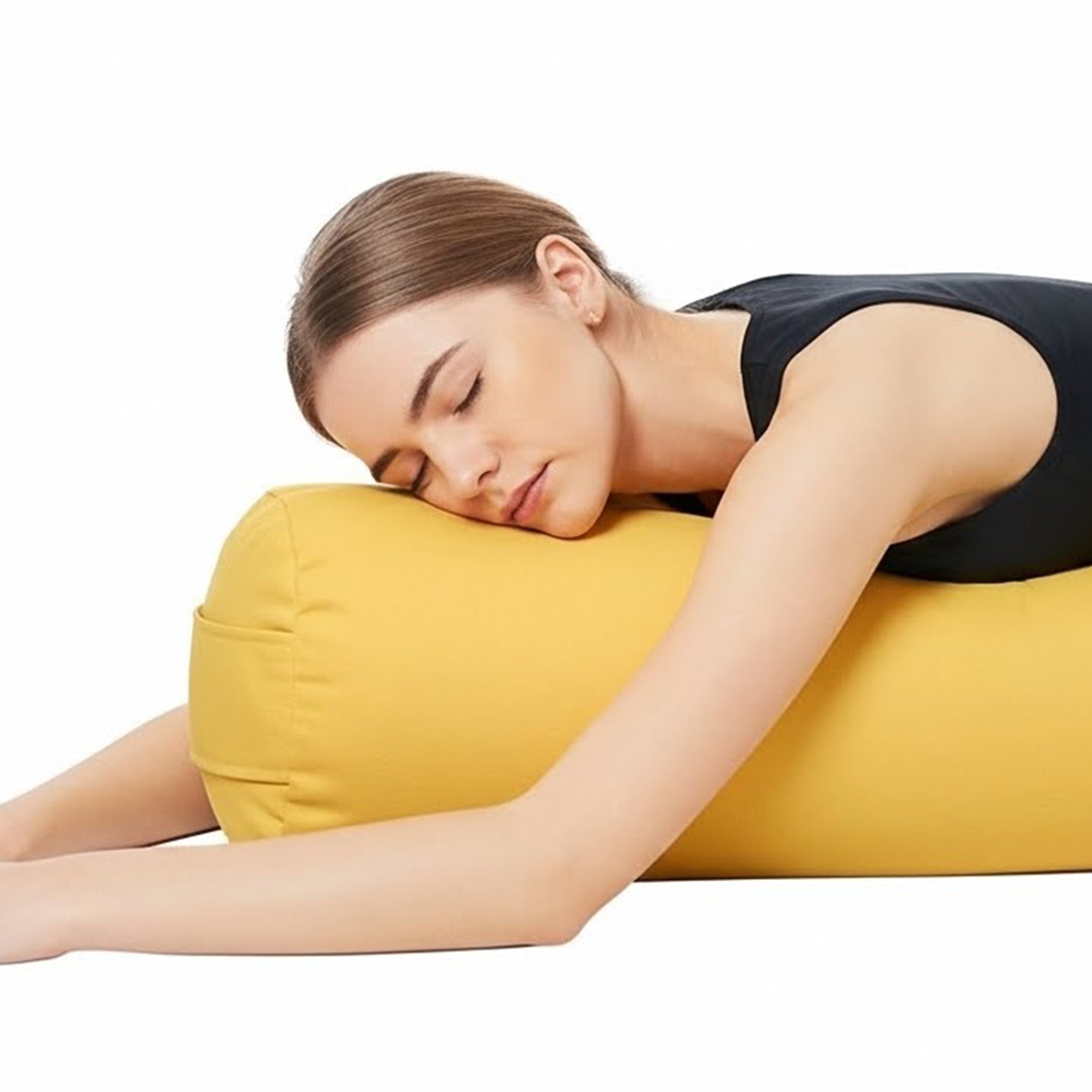 Yoga Bolster Minder Kılıfı-T1 Sarı 22x68cm