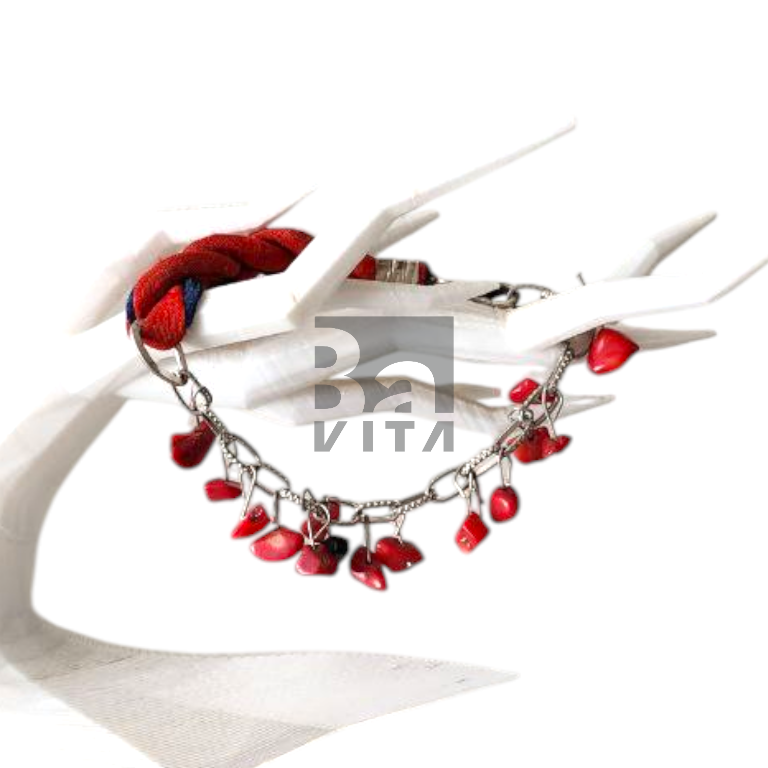 Doğal Taş Takım T1  Kolye-Bileklik Mercan