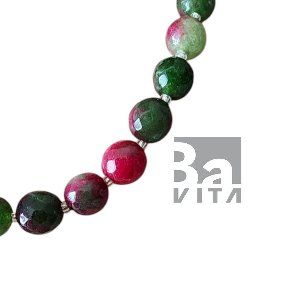 Doğal Taş Kolye-T9 Ruby Anyolit Faset Kesim 45 cm