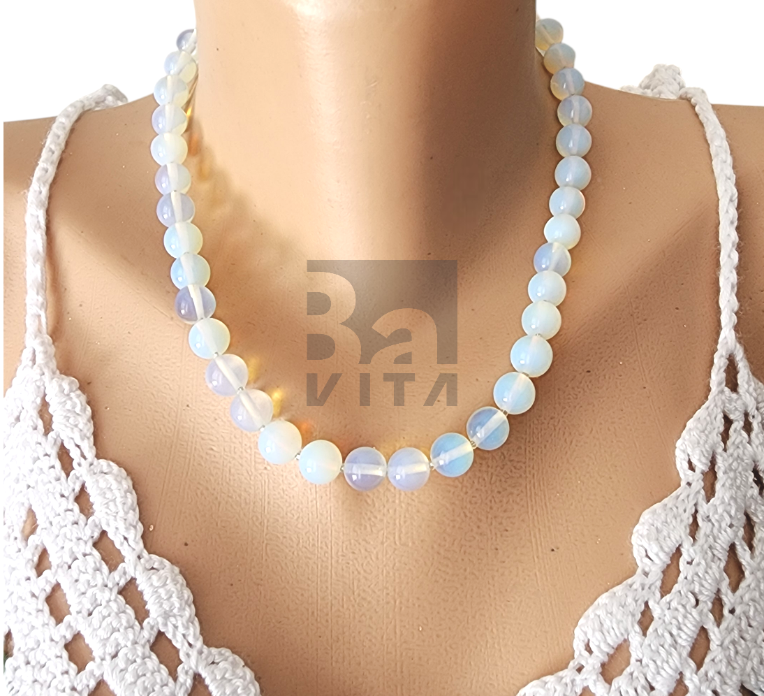 Doğal Taş Kolye-T10 Opalit Taşı 45 cm