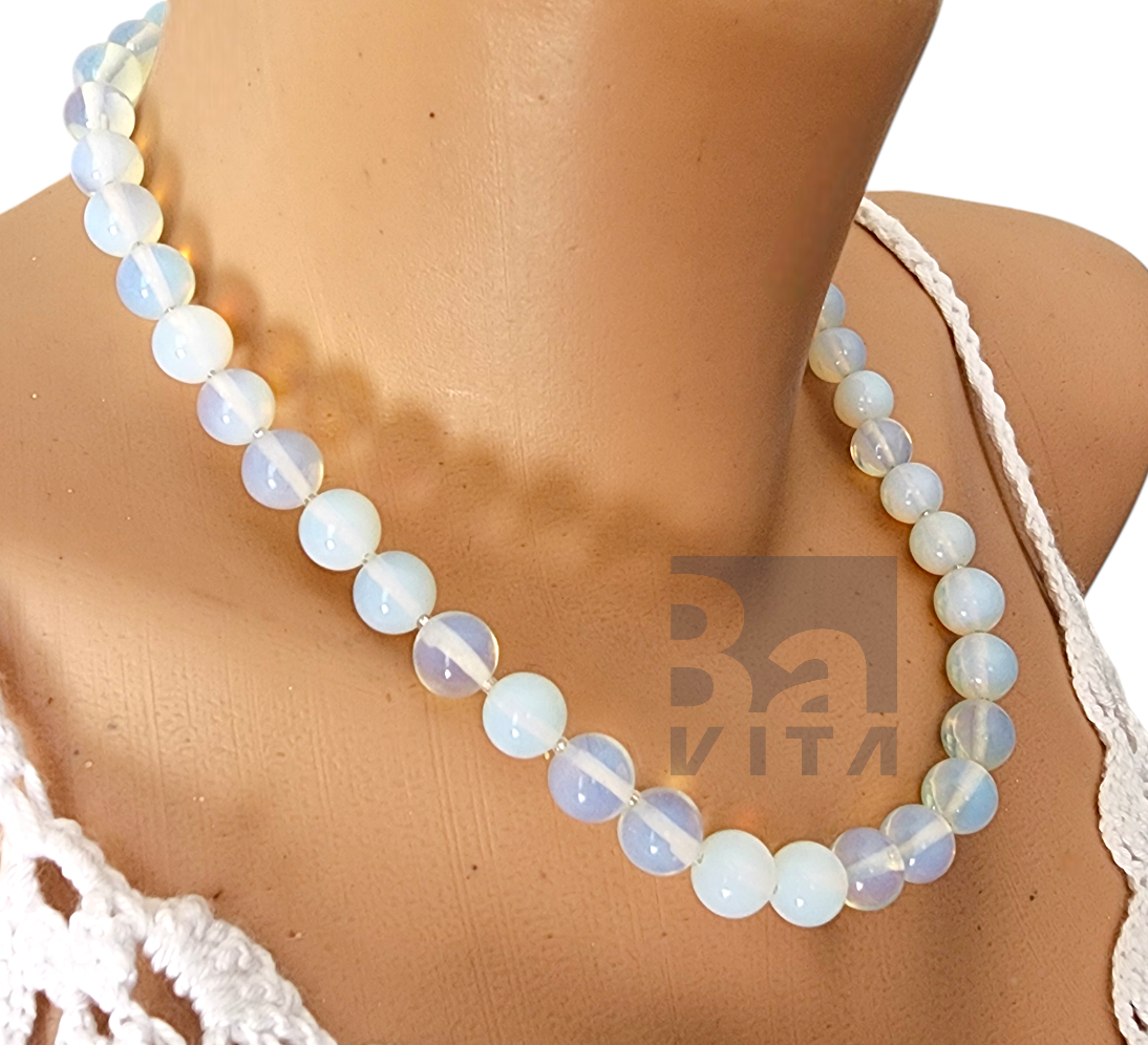 Doğal Taş Kolye-T10 Opalit Taşı 45 cm