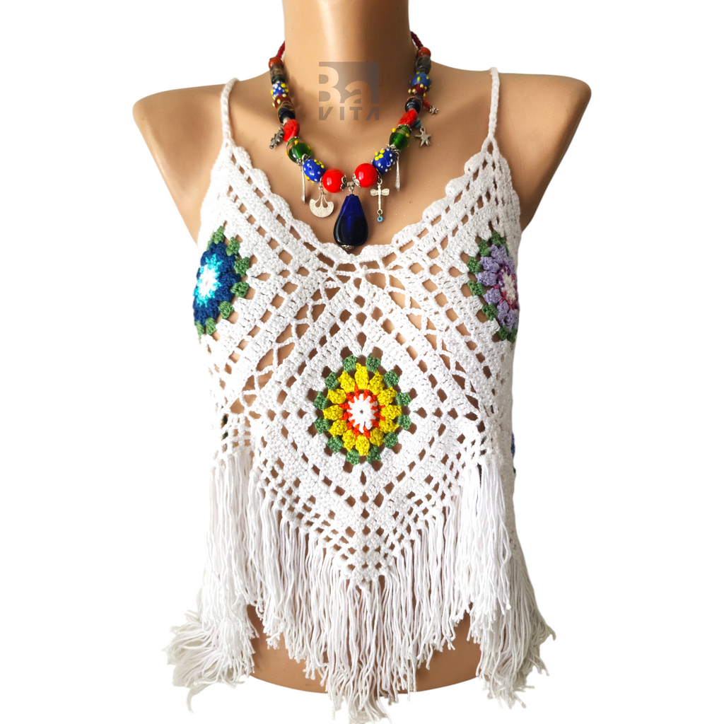 Cam Boncuk Kolye-T1 Renkli 45 cm