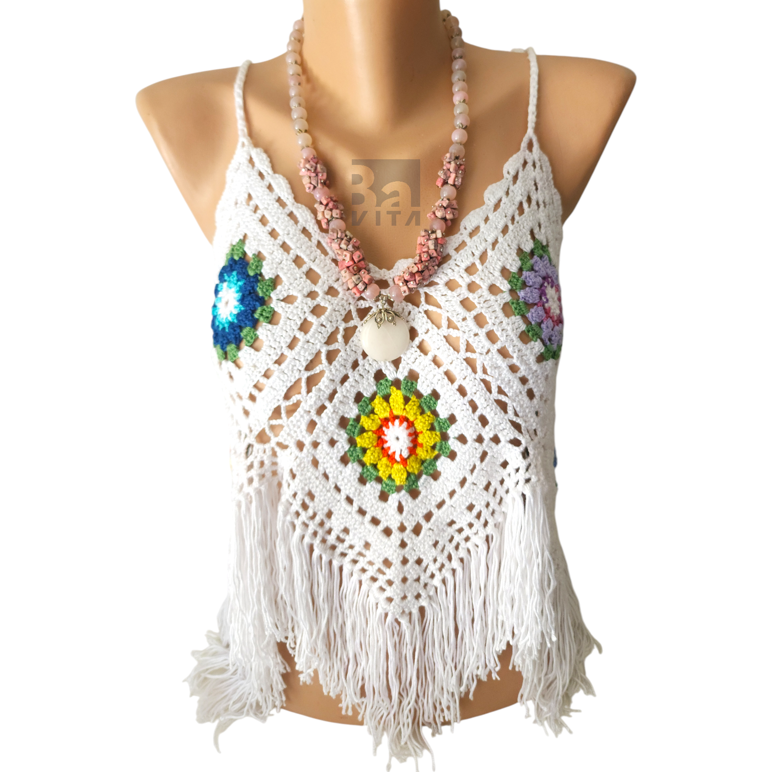 Doğal Taş Kolye-T1 Pembe Kuvars 60 cm