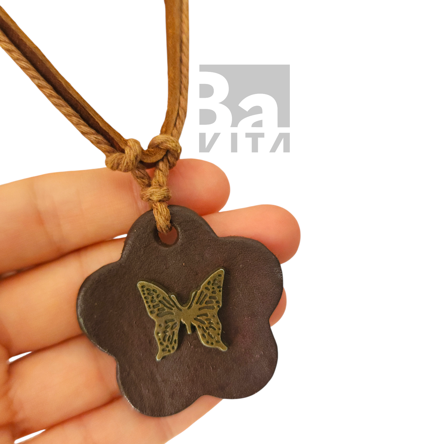 Deri Model Kolye-T1 Kahve 50cm