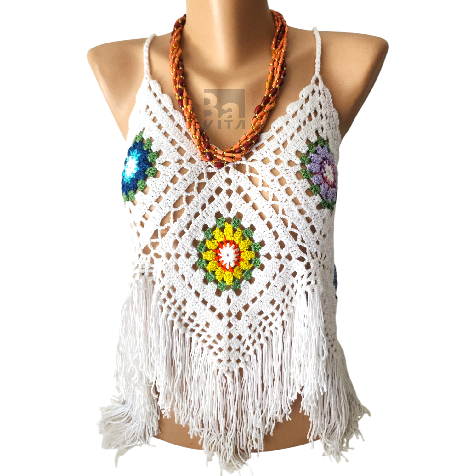 Ahşap Boncuk Kolye-T1 Somon/Kahve 60cm