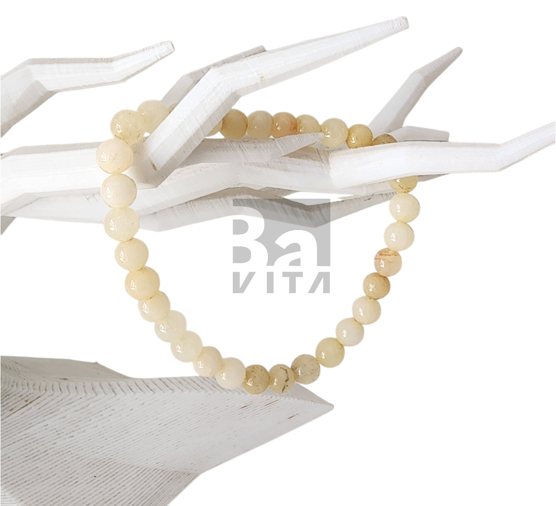 Doğal Taş Bileklik-T6 Kalsit Sarı 22 cm 6mm