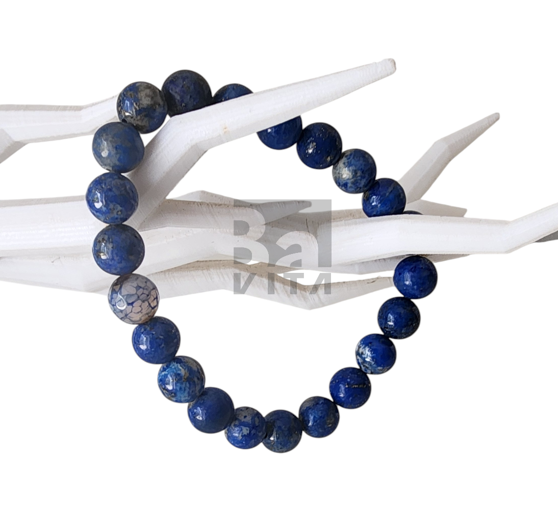 Doğal Taş Bileklik-T8 Lapis Lazuli 22 cm 8mm