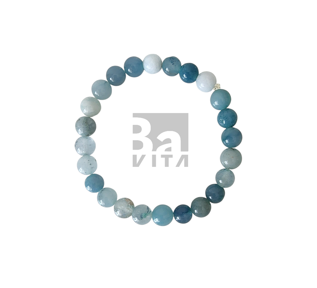Doğal Taş Bileklik-T8 Akuamarin 22 cm 8mm