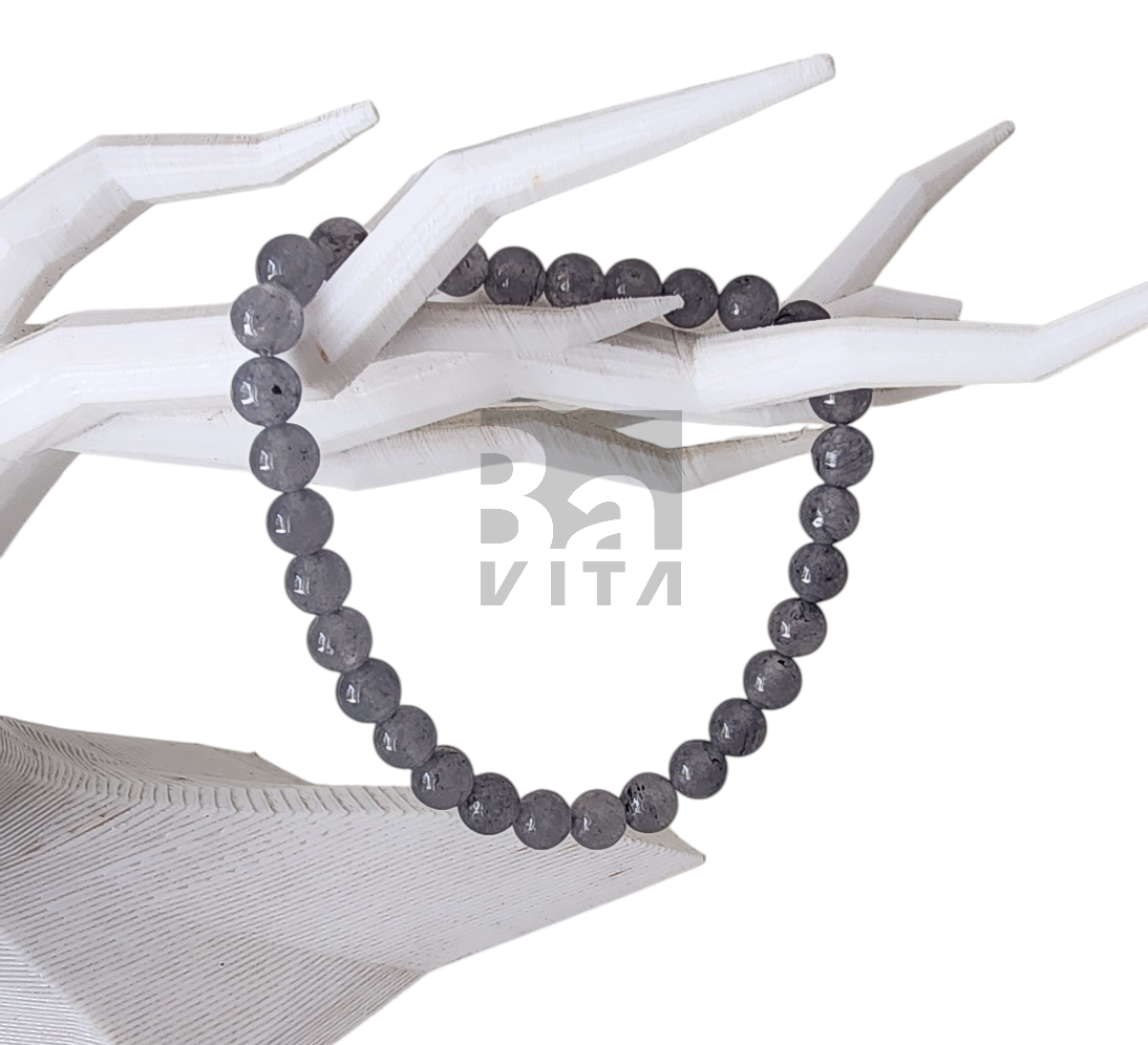 Doğal Taş Bileklik-T6 Kuvars Gri 22 cm 6mm