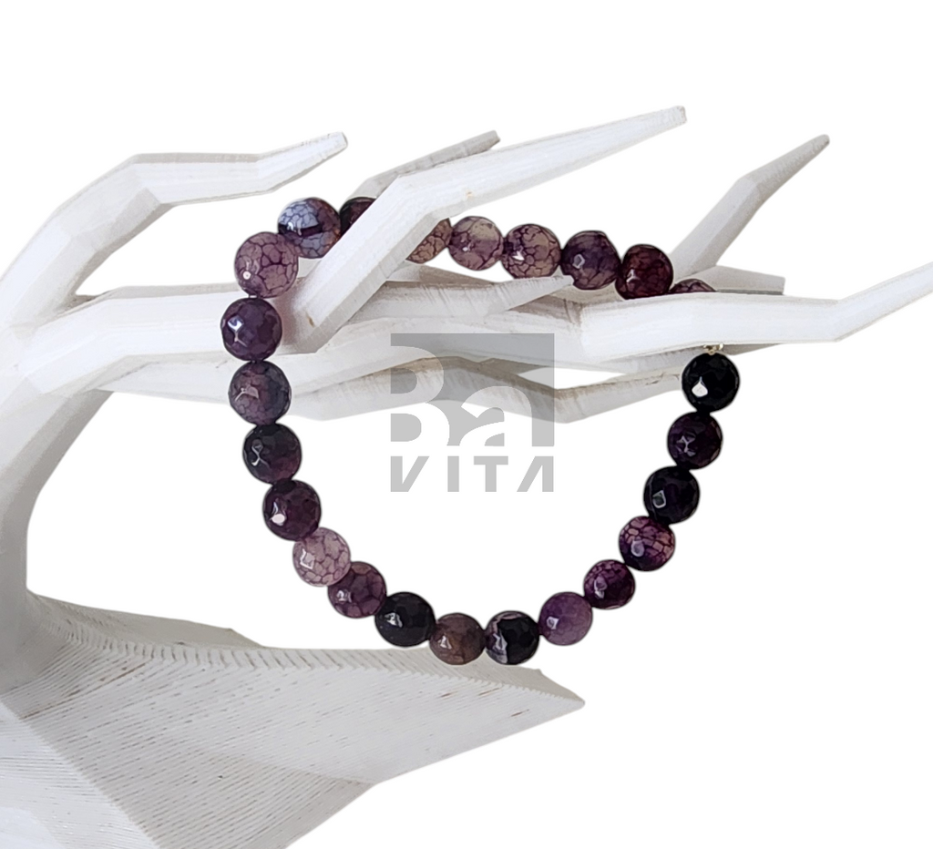 Doğal Taş Bileklik-T9 Ametist Faset Kesim 22 cm 8mm