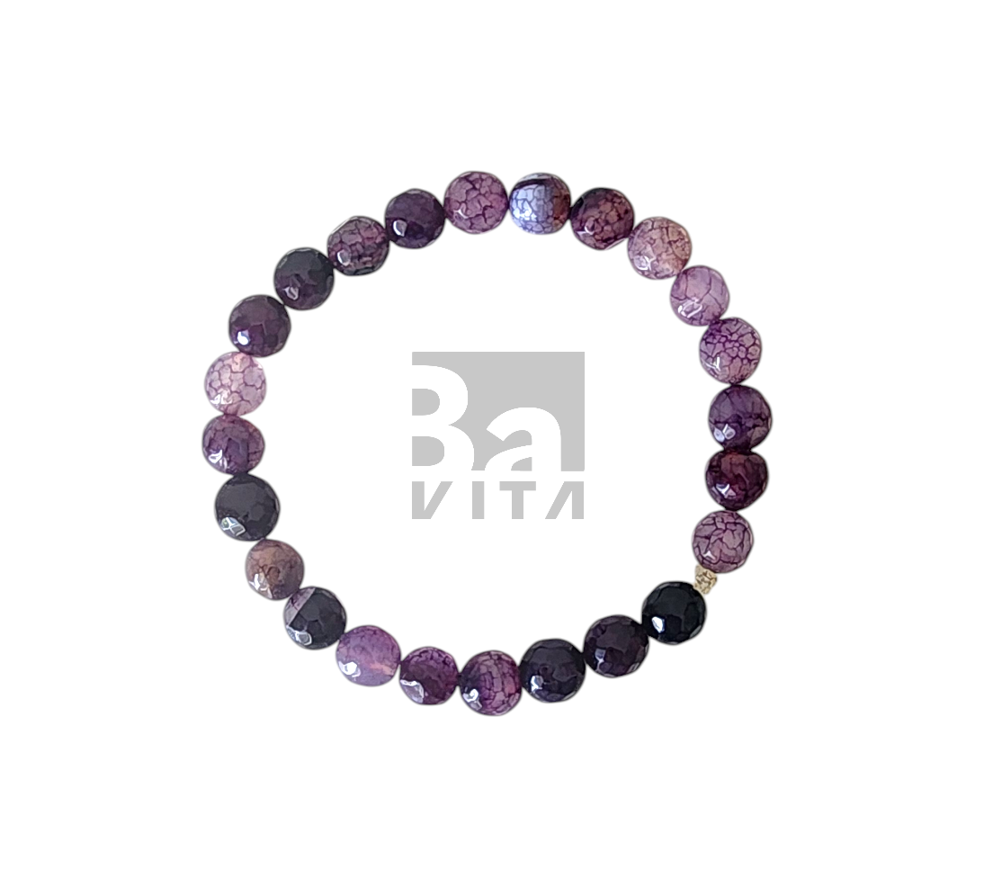 Doğal Taş Bileklik-T9 Ametist Faset Kesim 22 cm 8mm