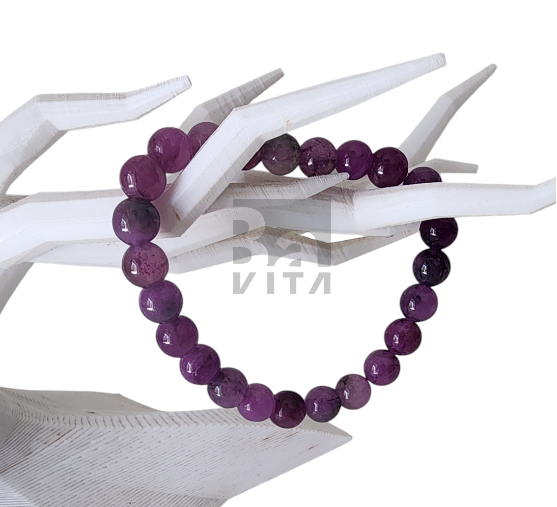 Doğal Taş Bileklik-T8 Ametist 22 cm 8mm