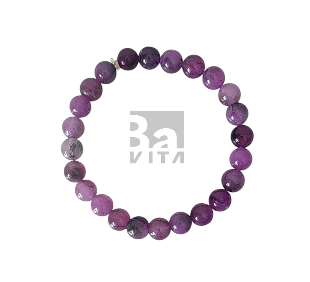 Doğal Taş Bileklik-T8 Ametist 22 cm 8mm