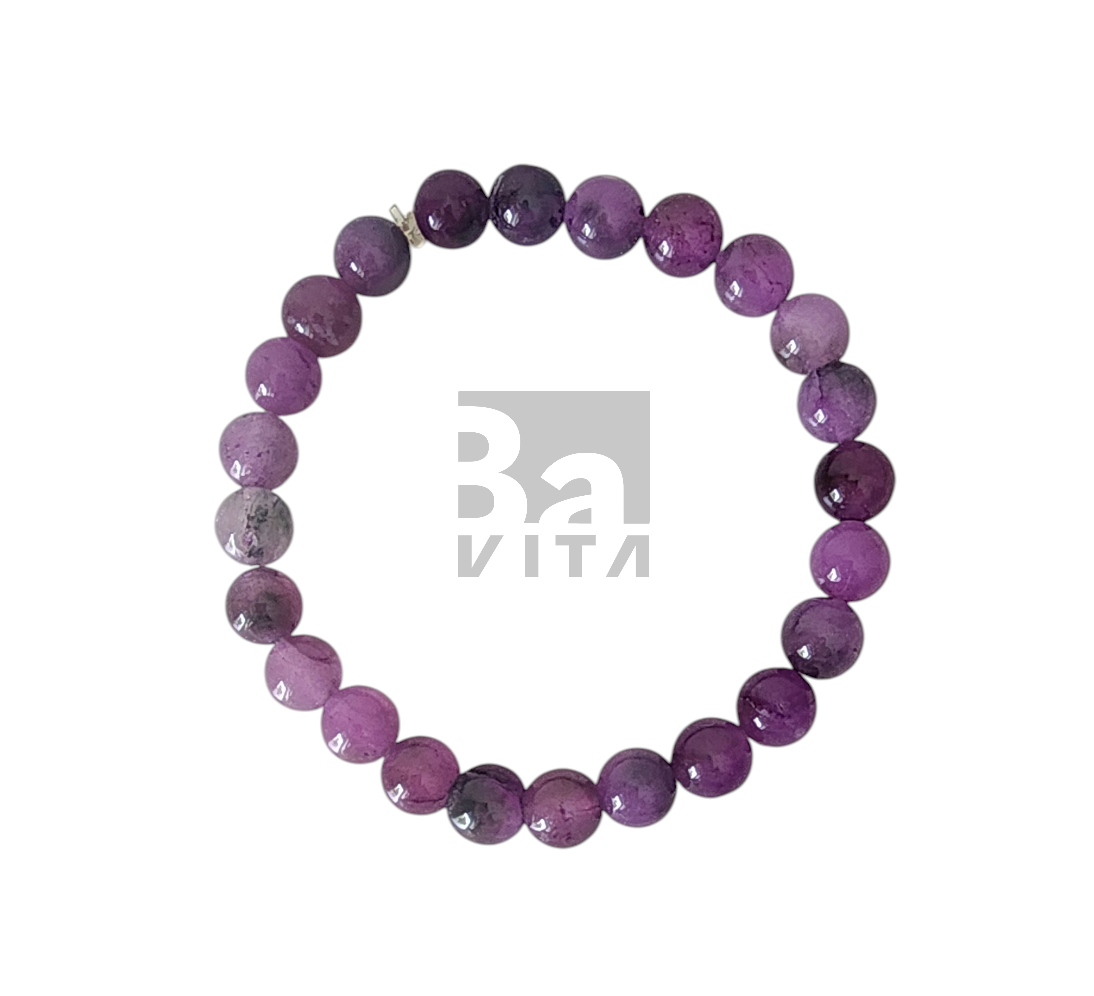 Doğal Taş Bileklik-T8 Ametist 22 cm 8mm