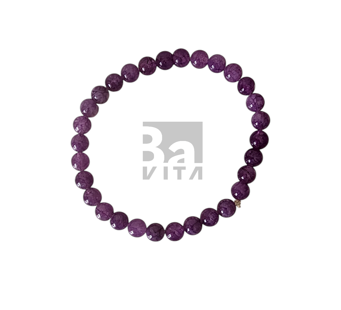 Doğal Taş Bileklik-T6 Ametist 22 cm 6mm