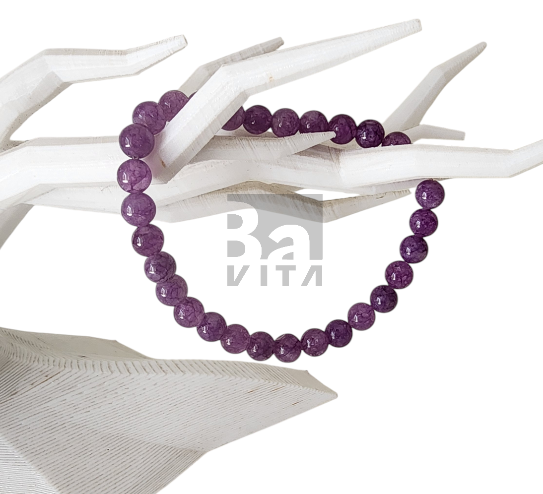 Doğal Taş Bileklik-T6 Ametist 22 cm 6mm