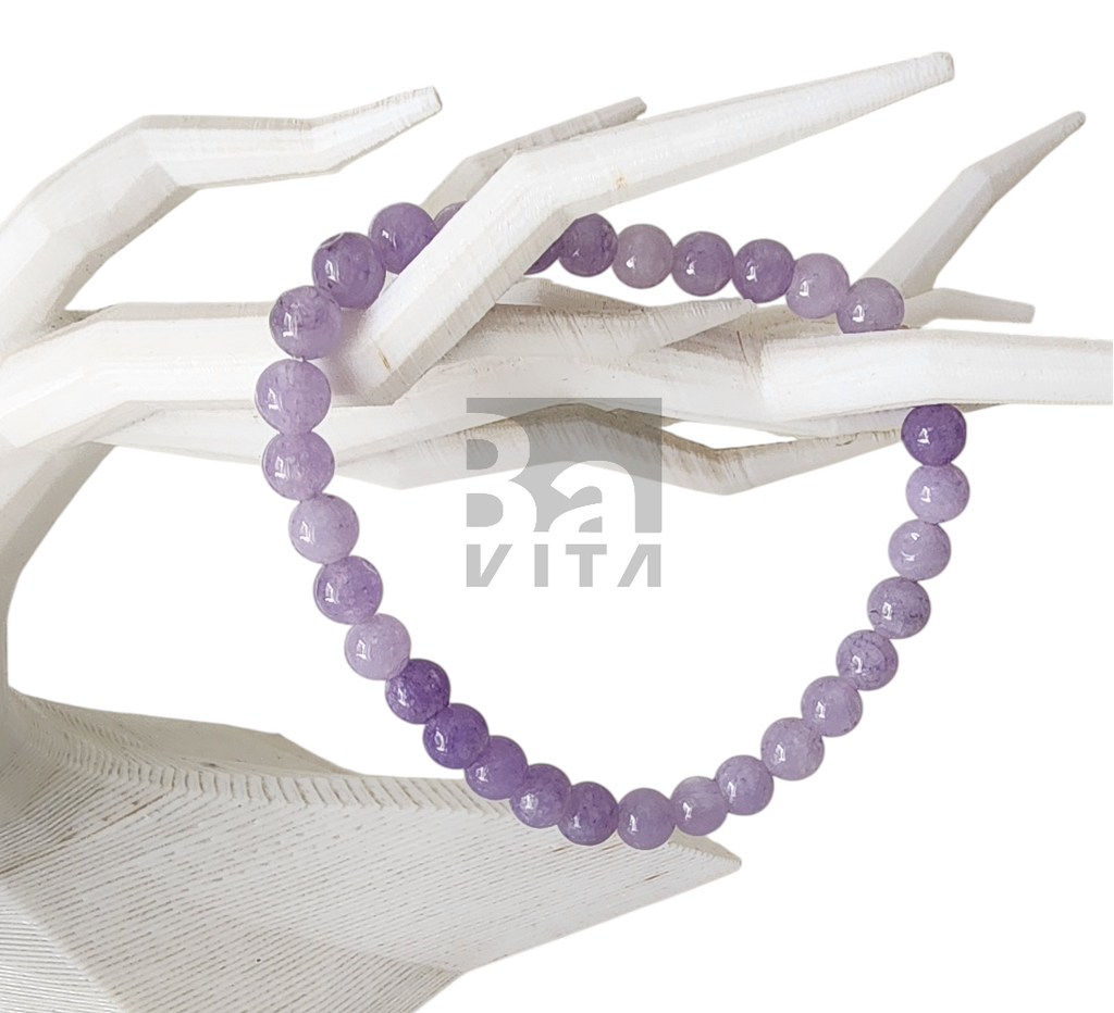 Doğal Taş Bileklik-T6 Lavanta Ametist 22 cm 6mm