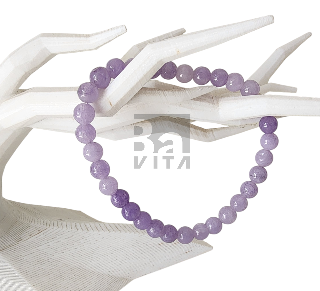 Doğal Taş Bileklik-T6 Lavanta Ametist 22 cm 6mm