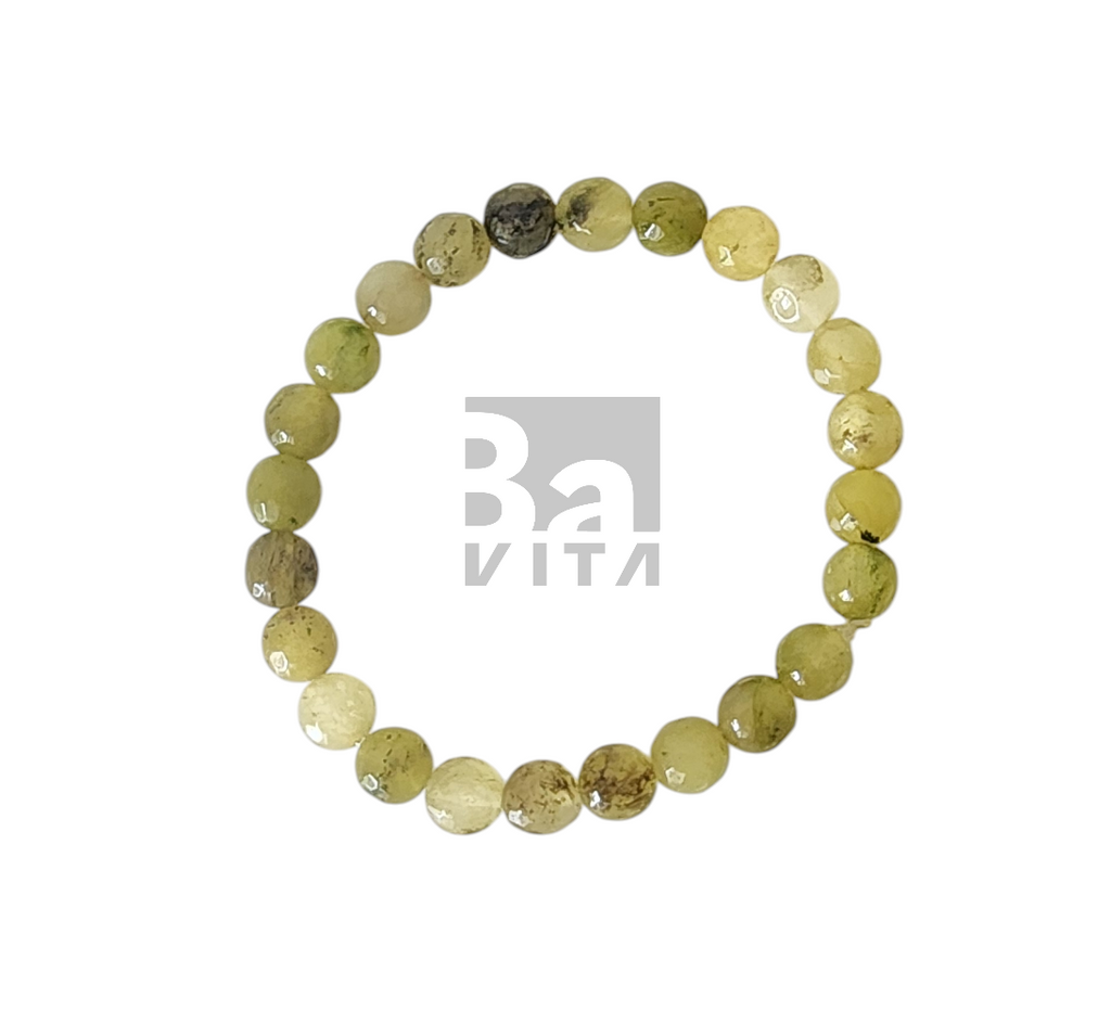 Doğal Taş Bileklik-T9 Zebercet Taşı Faset Kesim 22 cm 8mm