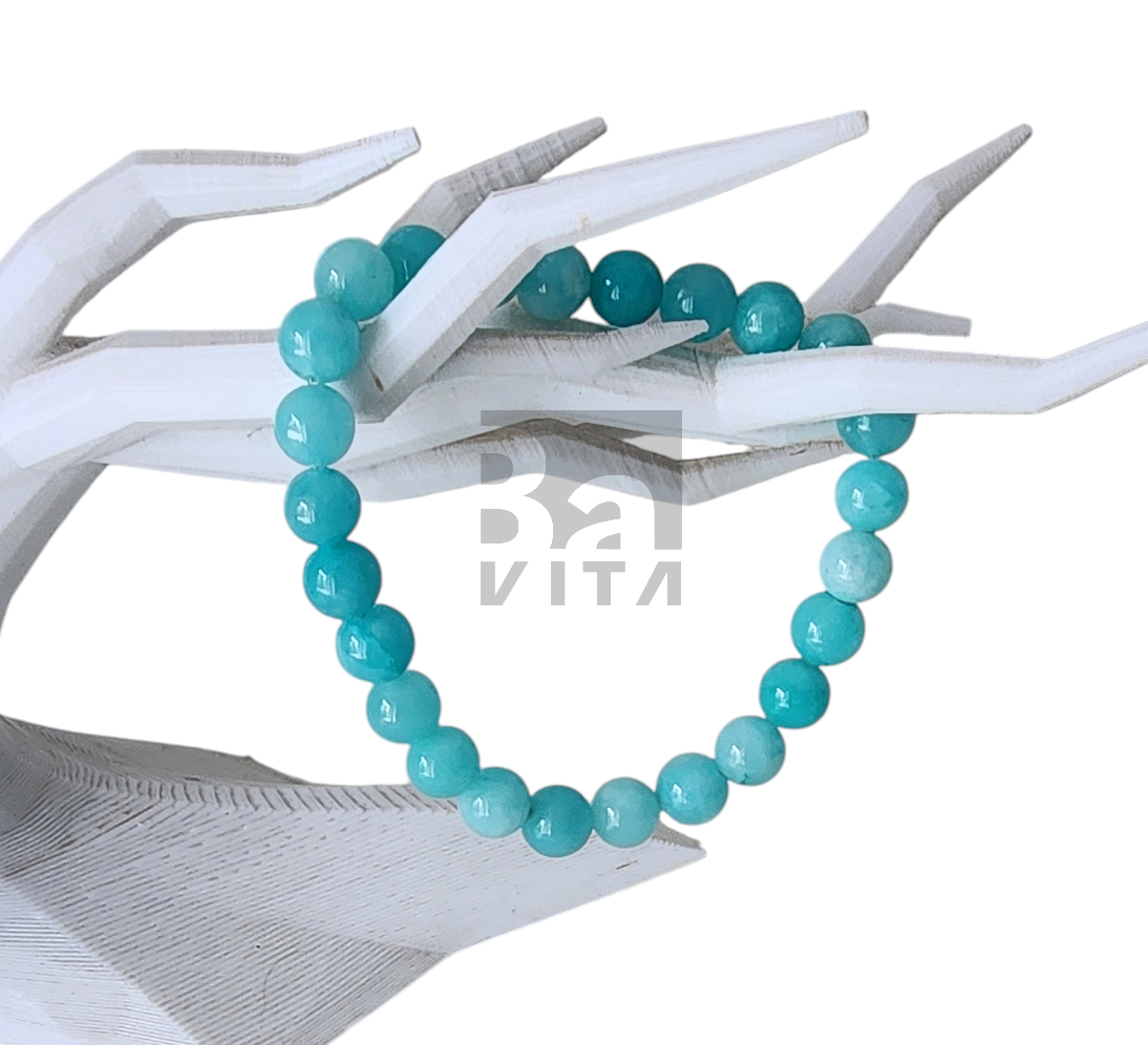 Doğal Taş Bileklik-T8 Larimar Ceyt  22 cm 8mm
