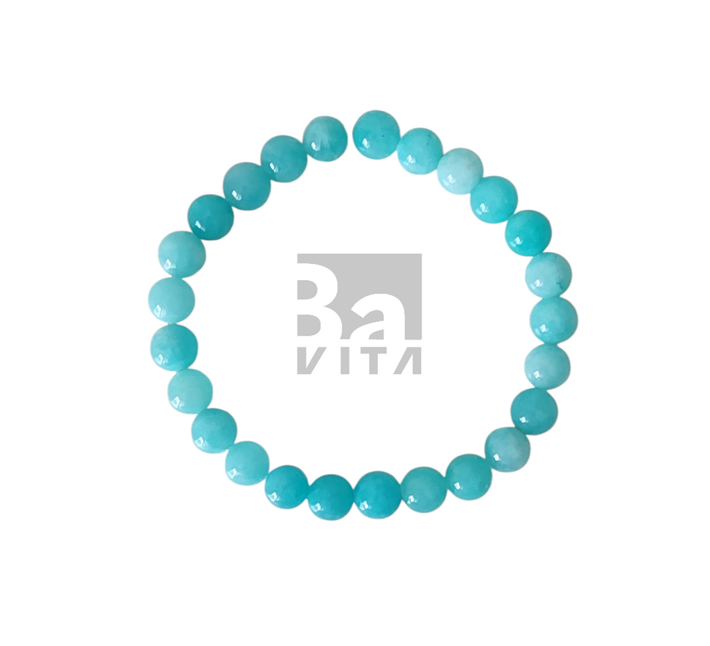 Doğal Taş Bileklik-T8 Larimar Ceyt  22 cm 8mm