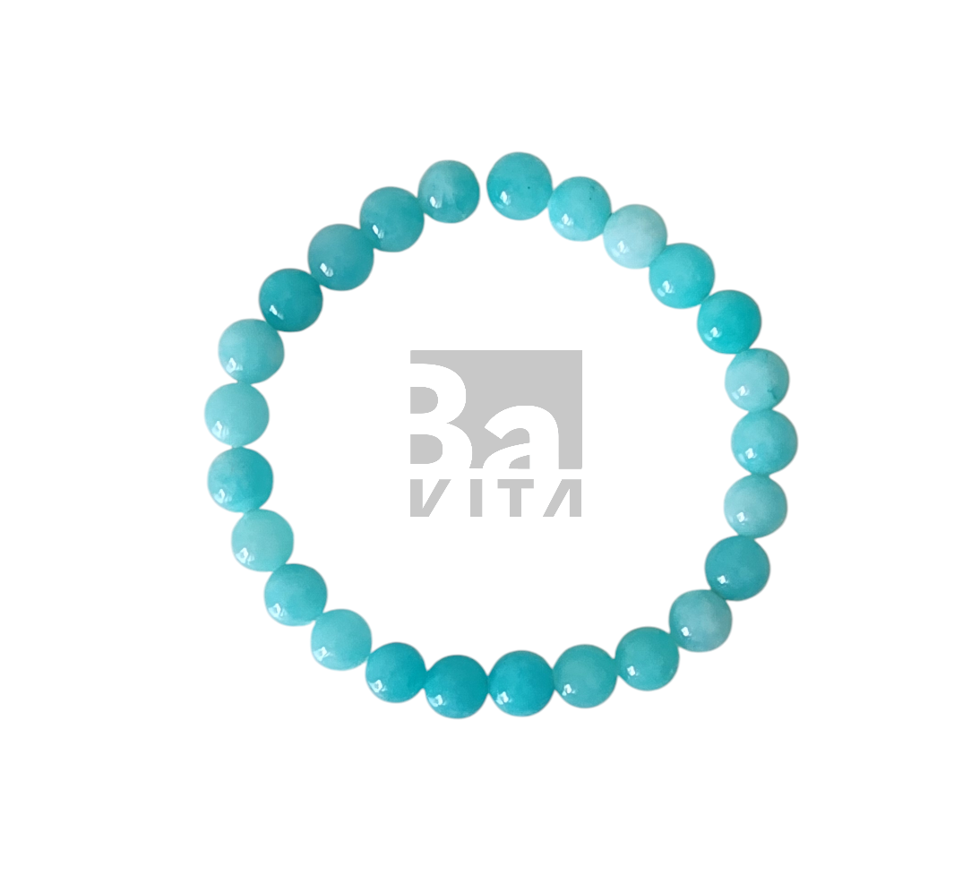Doğal Taş Bileklik-T8 Larimar Ceyt  22 cm 8mm