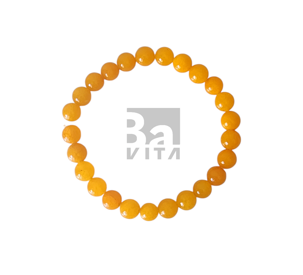 Doğal Taş Bileklik-T8 Turuncu Kuvars  22 cm 8mm