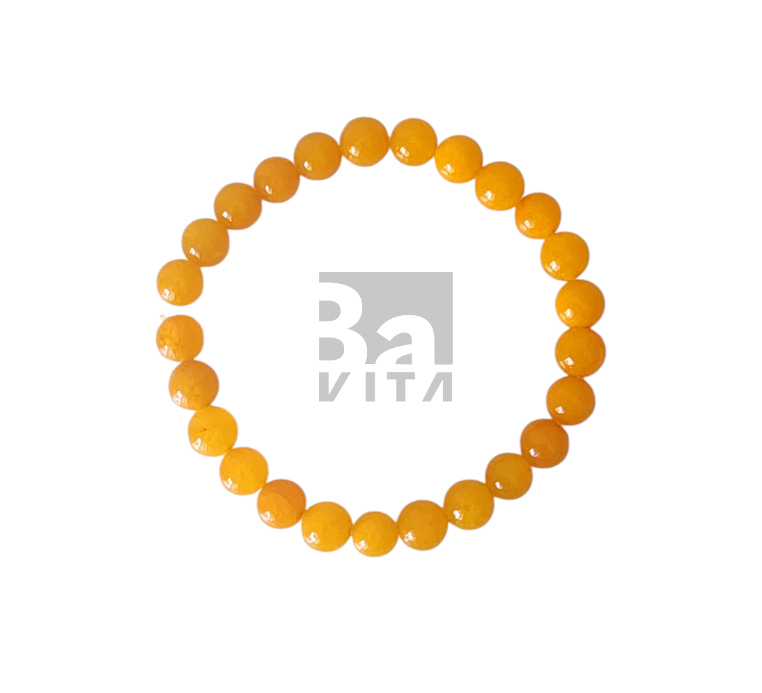 Doğal Taş Bileklik-T8 Turuncu Kuvars  22 cm 8mm