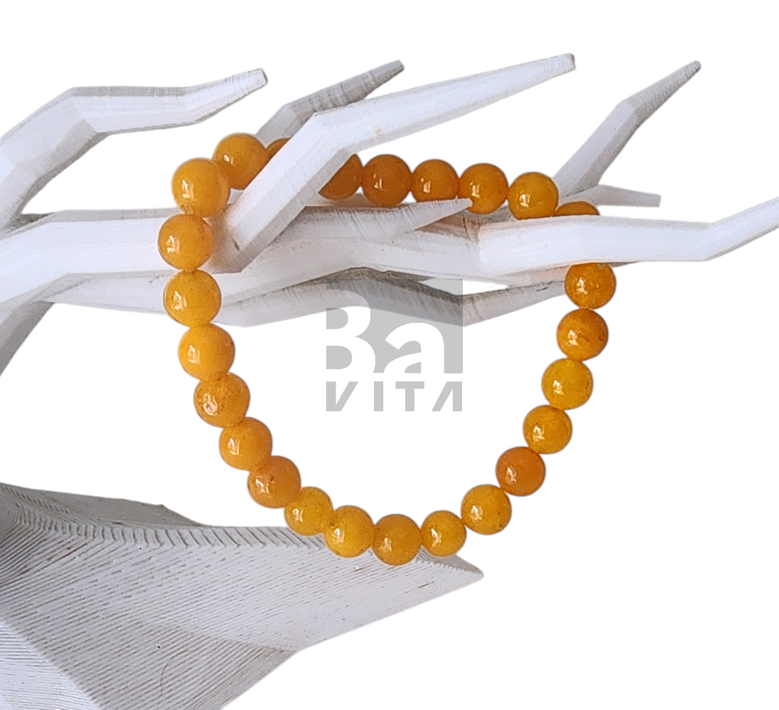 Doğal Taş Bileklik-T8 Turuncu Kuvars  22 cm 8mm