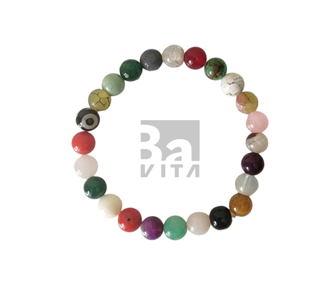 Doğal Taş Bileklik-T5 Renkli 22 cm 6mm