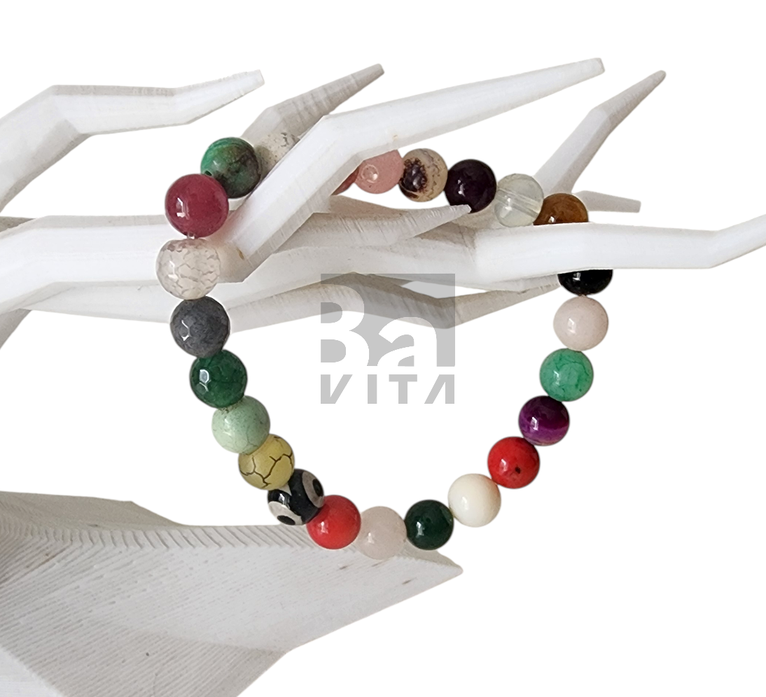 Doğal Taş Bileklik-T5 Renkli 22 cm 6mm