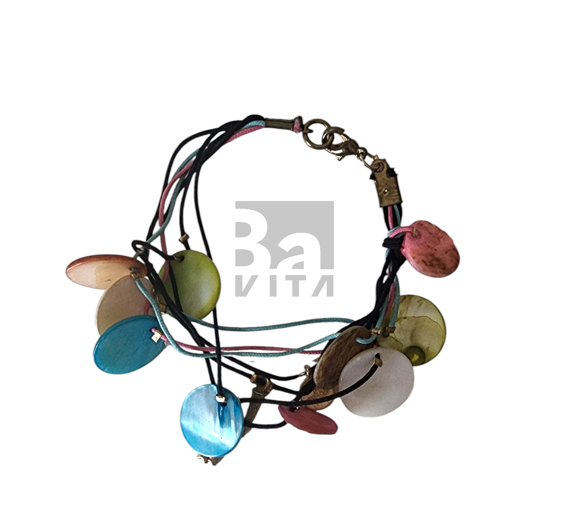 Deniz Kabuğu Takım T1 Kolye-Bileklik  Renkli